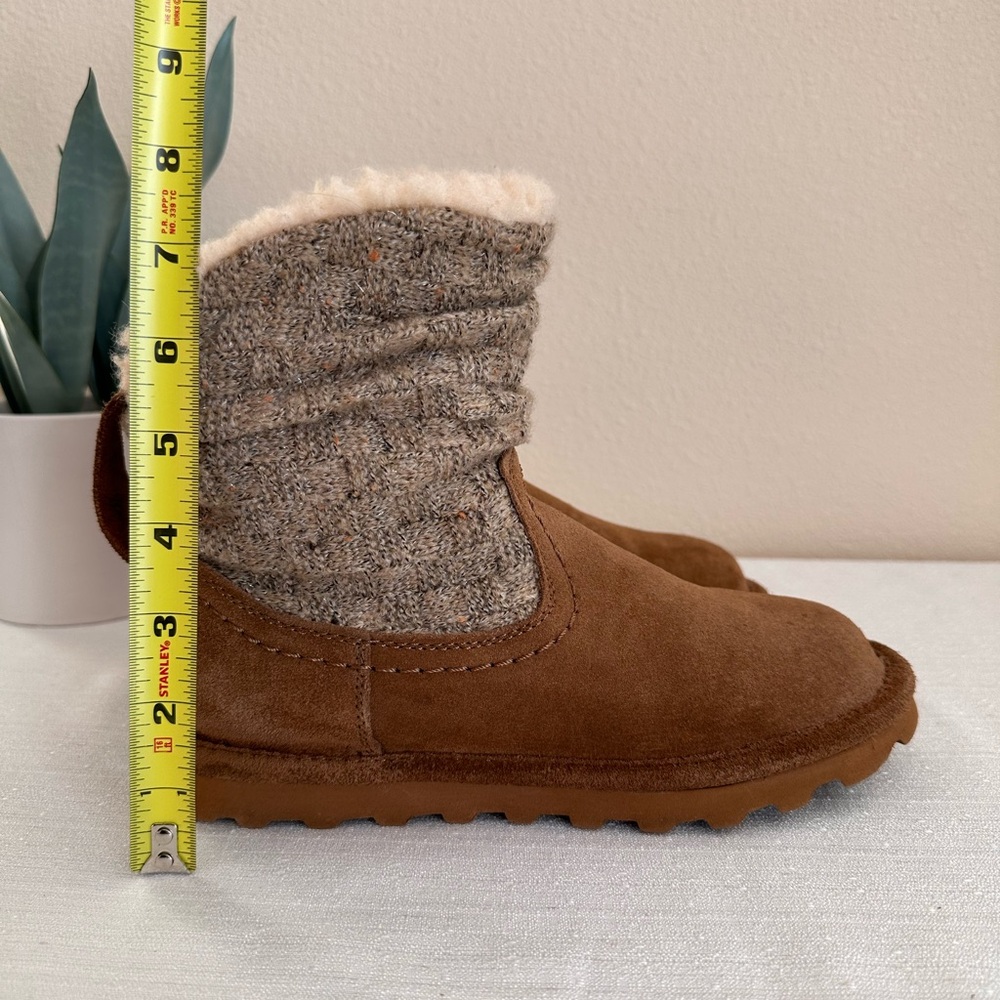 BearPaw Tan Suede/Sweater Fur Insulated Weatherproof Boots Women’s 7 - Picture 8 of 14